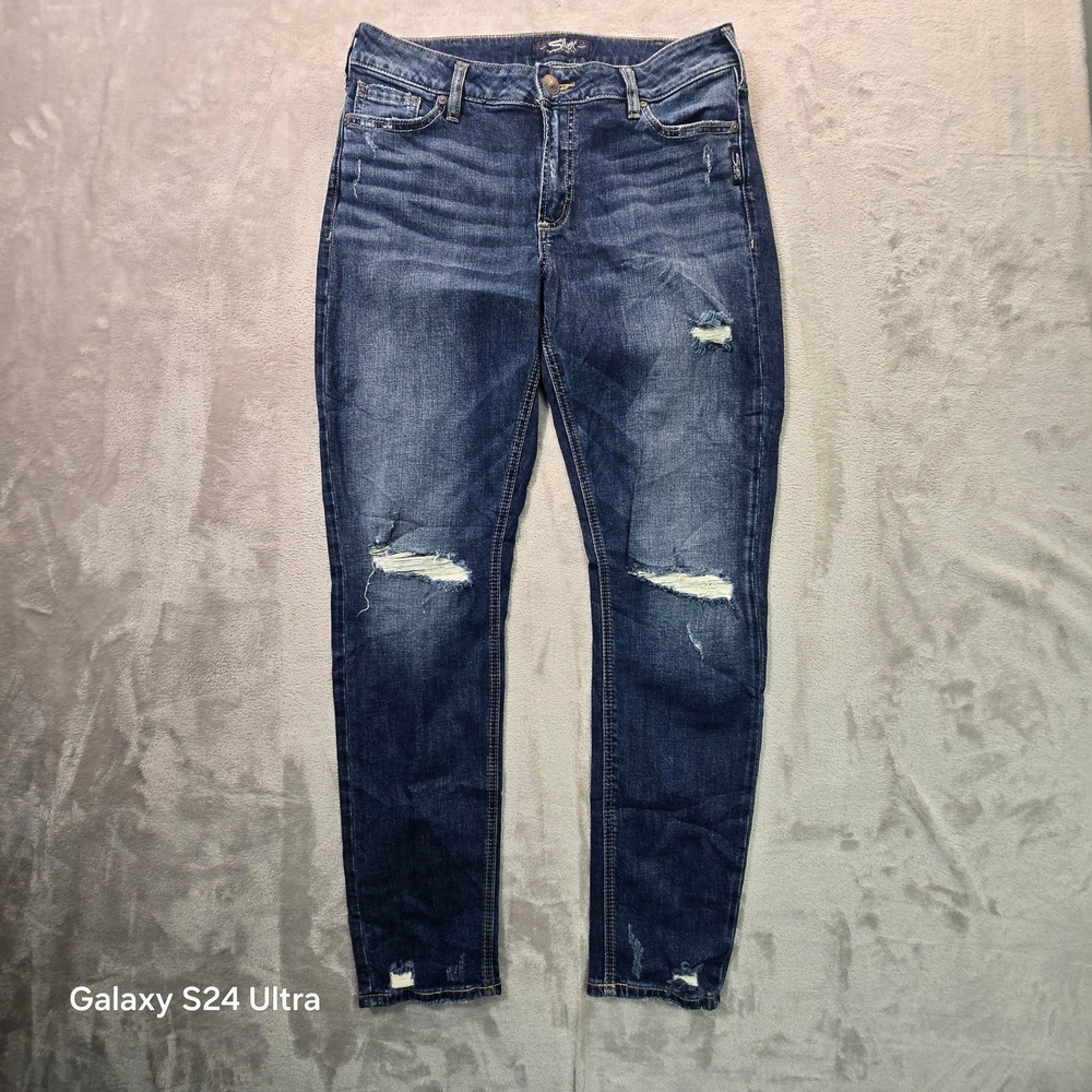 Silver Jeans Co Mazy Skinny Denim Jeans W31 L29 Medium Wash L14111SOP381
